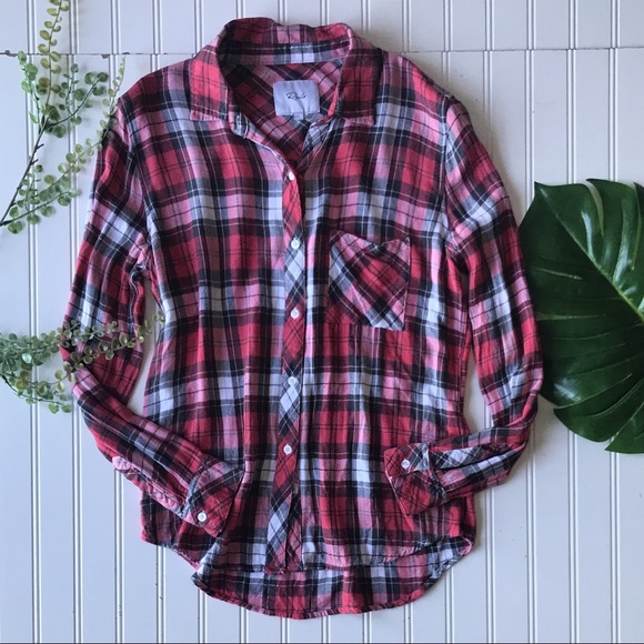 Rails Tops - Rails plaid button up top red white black